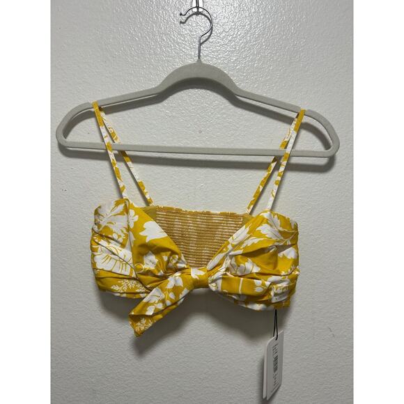 $268 Amur REVOLVE Women's Yellow Alva Organic Cotton Bralette Top Size XS - Picture 1 of 8